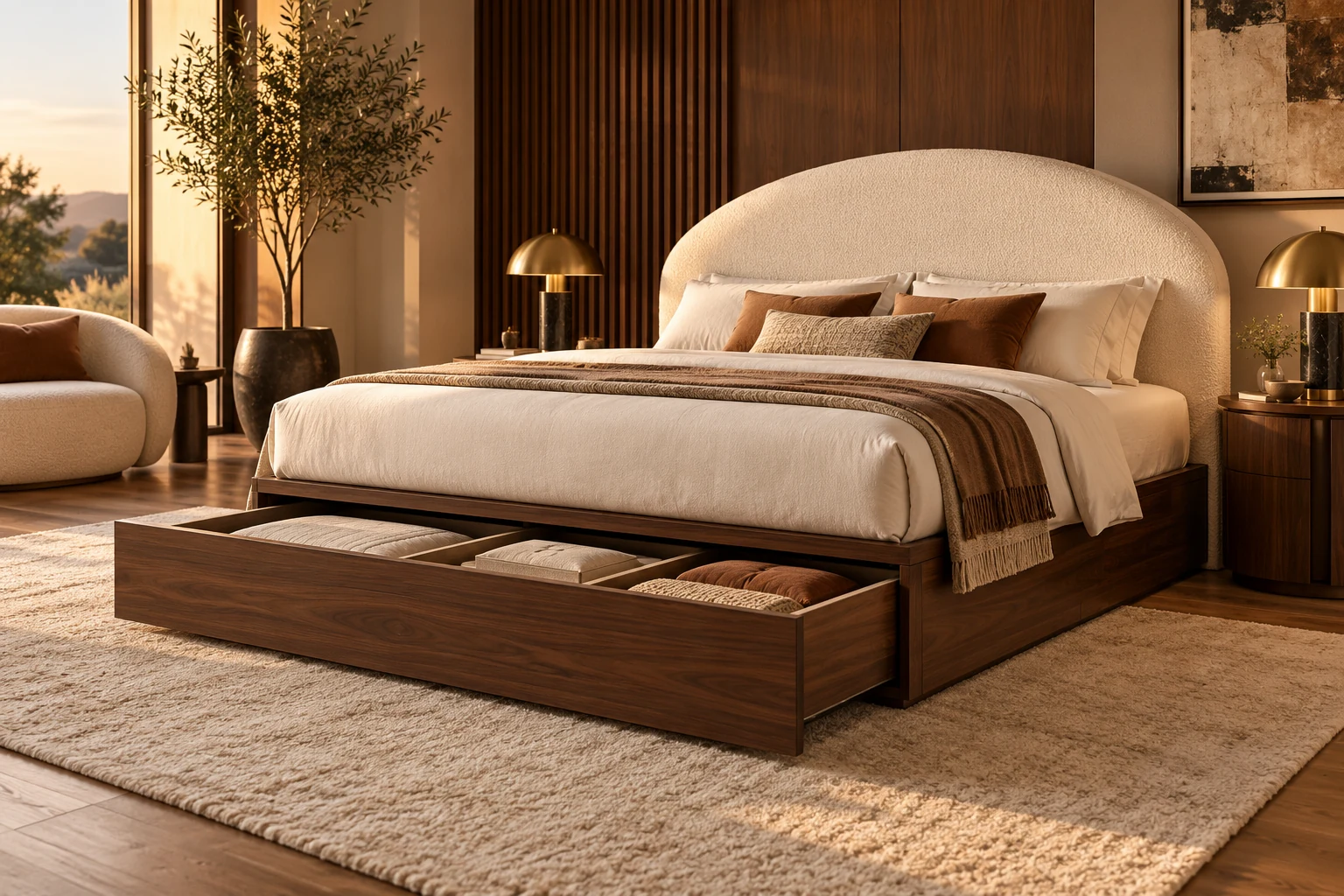 Box Storage Bed design inspiration 1 in a warm interior