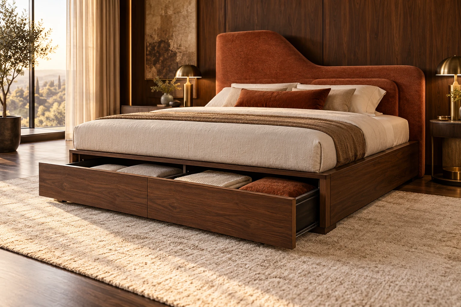 Box Storage Bed design inspiration 10 in a warm interior