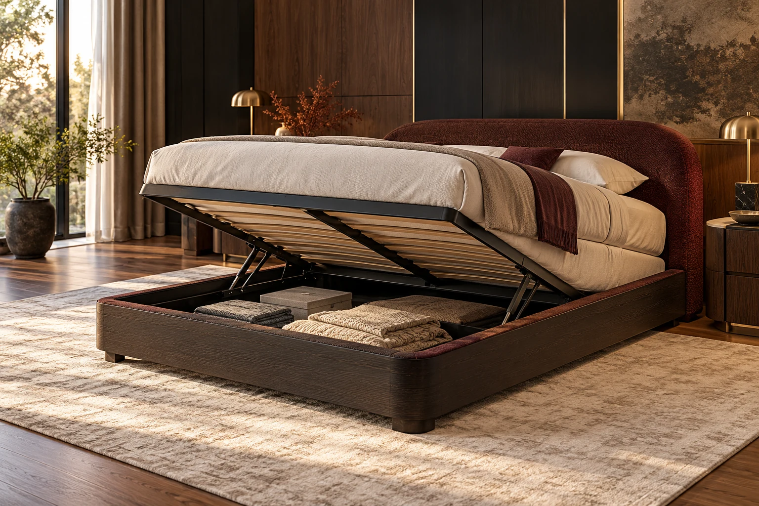 Hydraulic Storage Bed design inspiration 5 in a warm interior