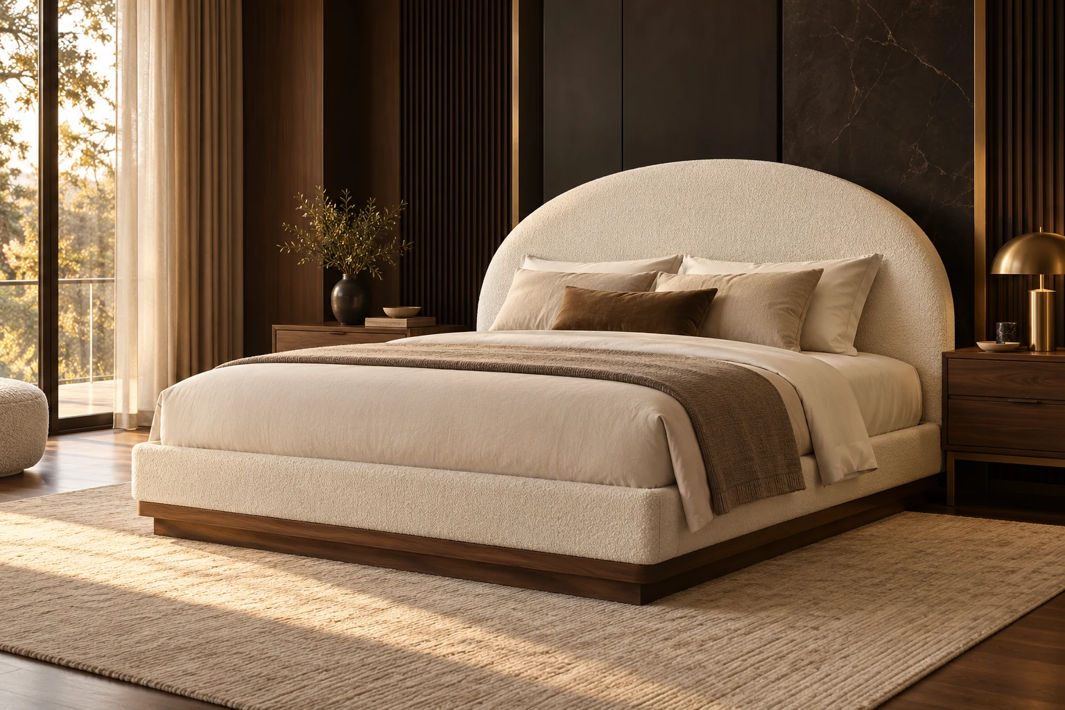 Queen Size Bed design inspiration 1 in a warm interior