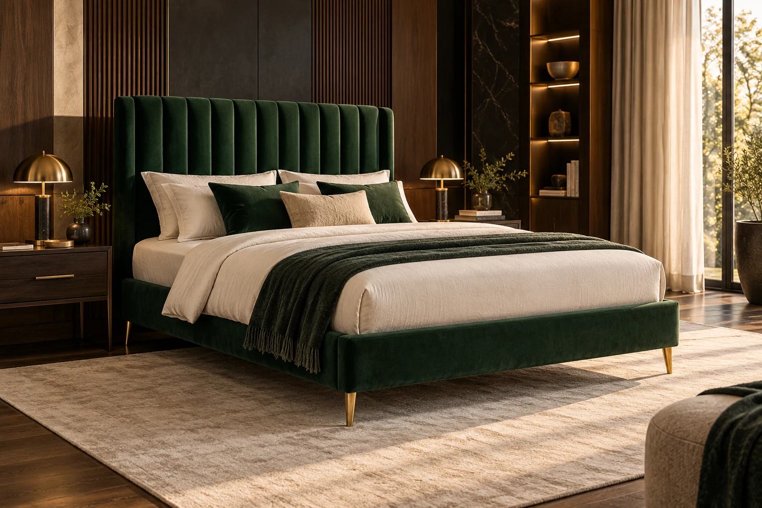 Queen Size Bed design inspiration 2 in a warm interior