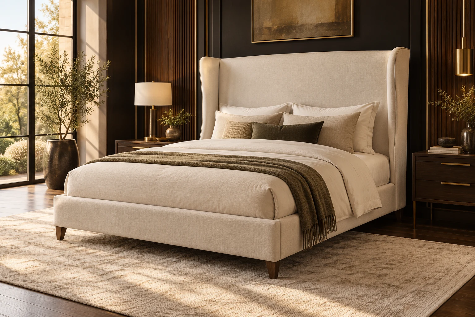 Queen Size Bed design inspiration 4 in a warm interior