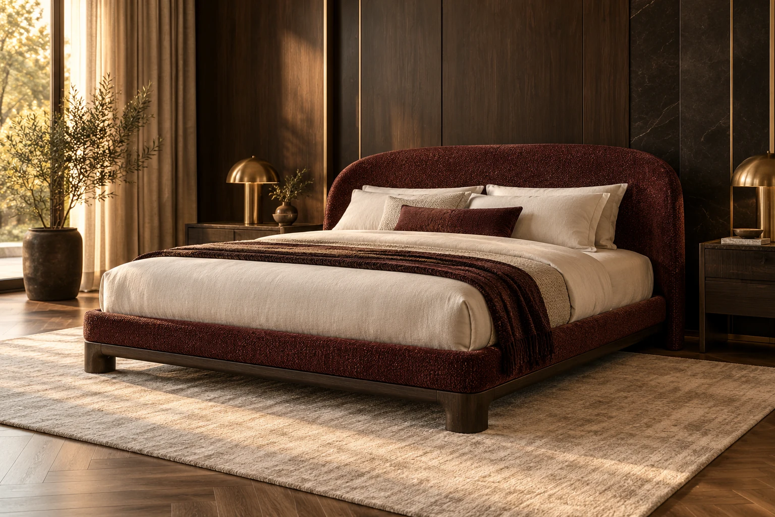 Queen Size Bed design inspiration 5 in a warm interior
