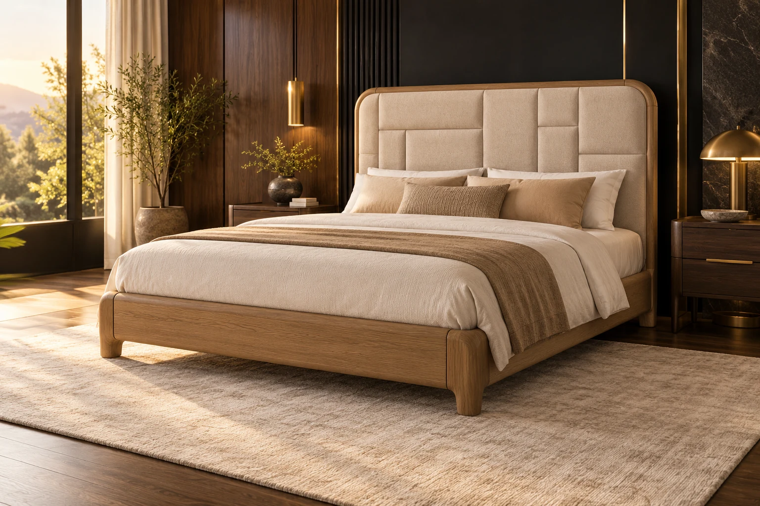 Queen Size Bed design inspiration 6 in a warm interior