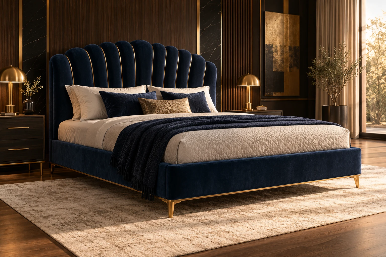 Queen Size Bed design inspiration 7 in a warm interior