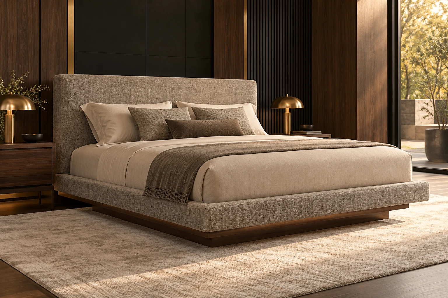 Queen Size Bed design inspiration 8 in a warm interior