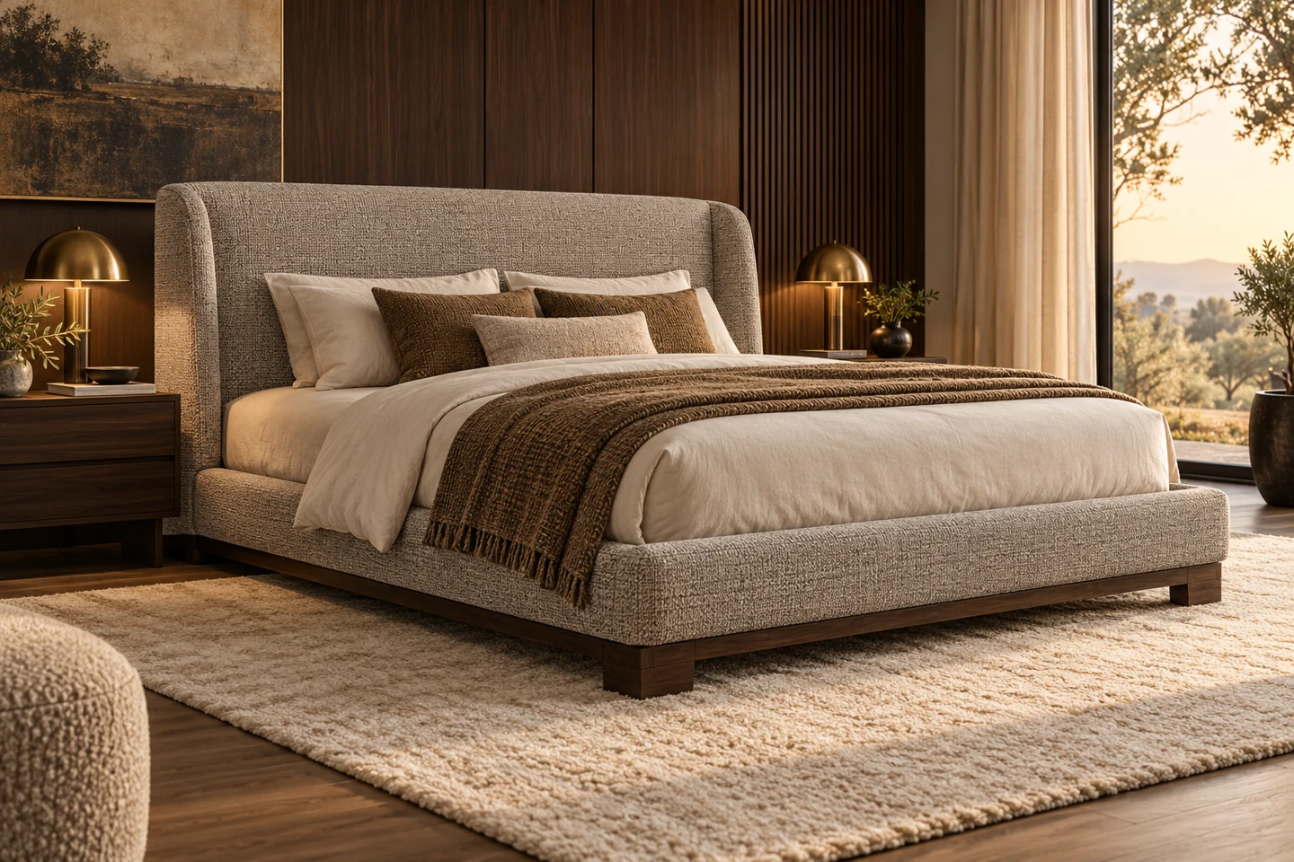 Upholstered Bed design inspiration 8 in a warm interior