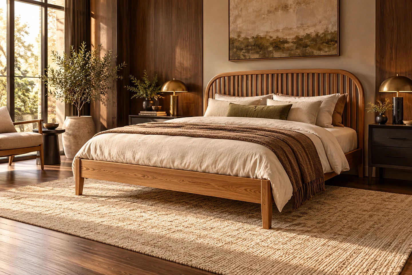 Wooden Bed design inspiration 1 in a warm interior