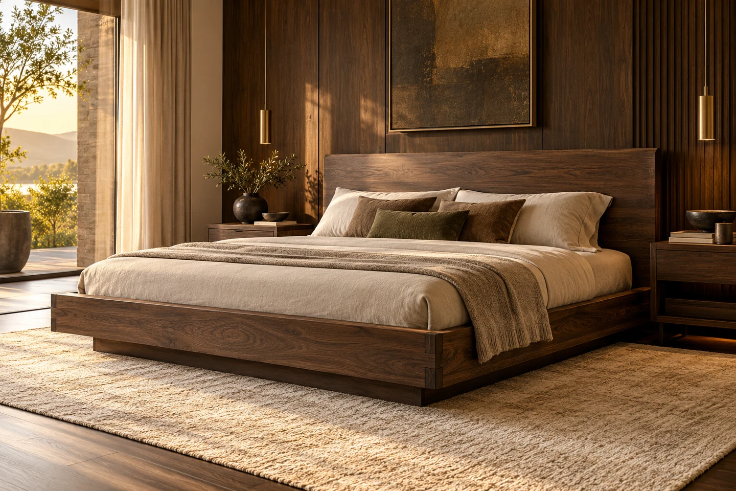 Wooden Bed design inspiration 8 in a warm interior
