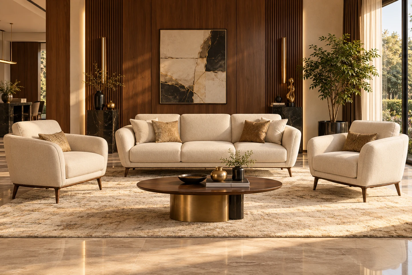 3+1+1 Sofa Set design inspiration 1 in a warm interior