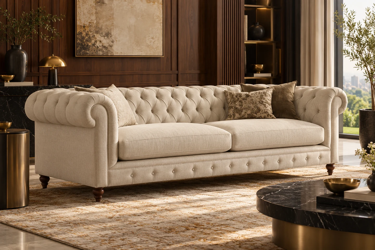 Chesterfield Sofa design inspiration 1 in a warm interior