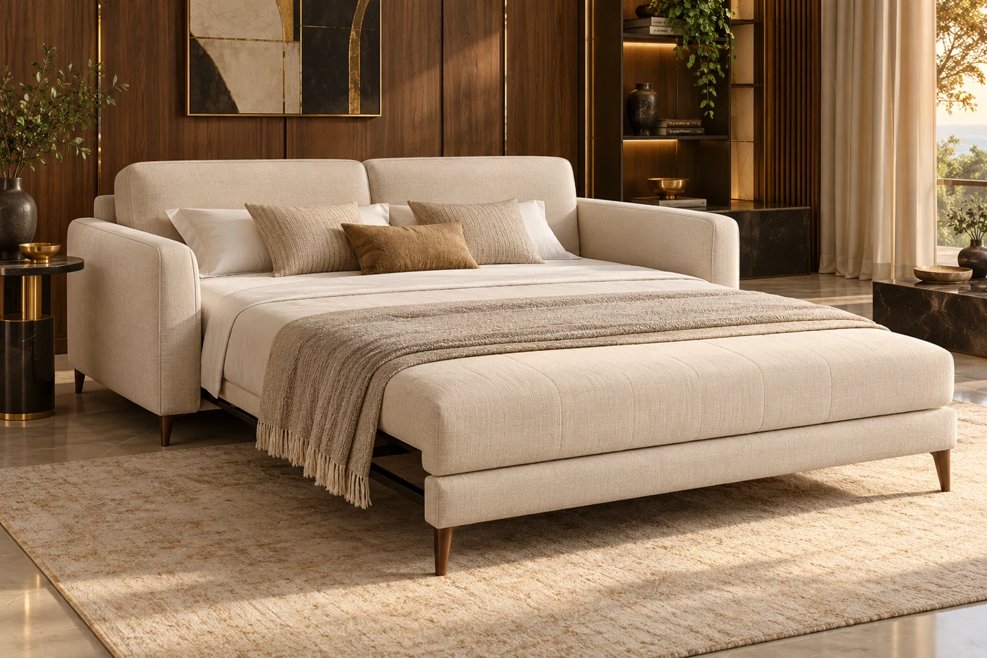 Sofa Cum Bed design inspiration 1 in a warm interior