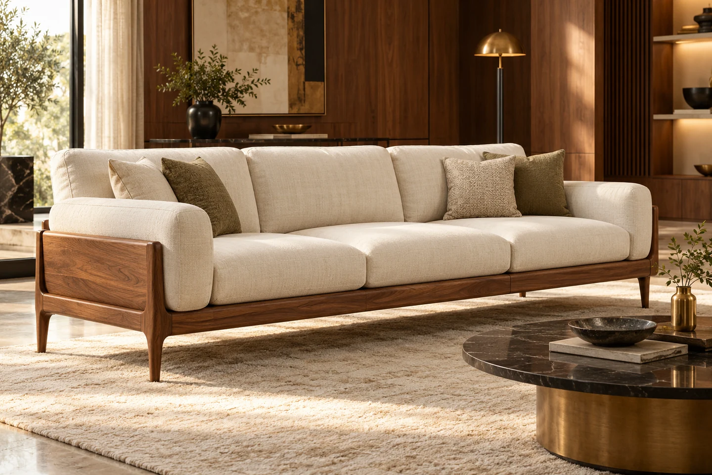 Wooden Sofa design inspiration 1 in a warm interior